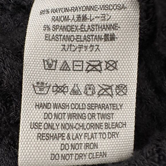 We The Free People Thermal Tunic Small Drippy Kristina Cowl Neck Black High Low - Picture 9 of 12